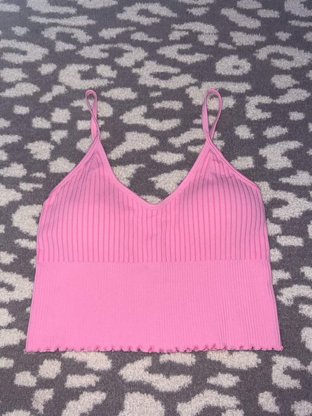 No Boundaries Pink Ribbed Cami Crop Top size M